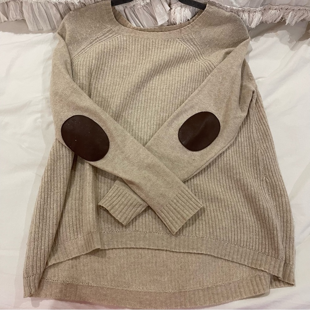 J. Crew sweater with leather elbow patches